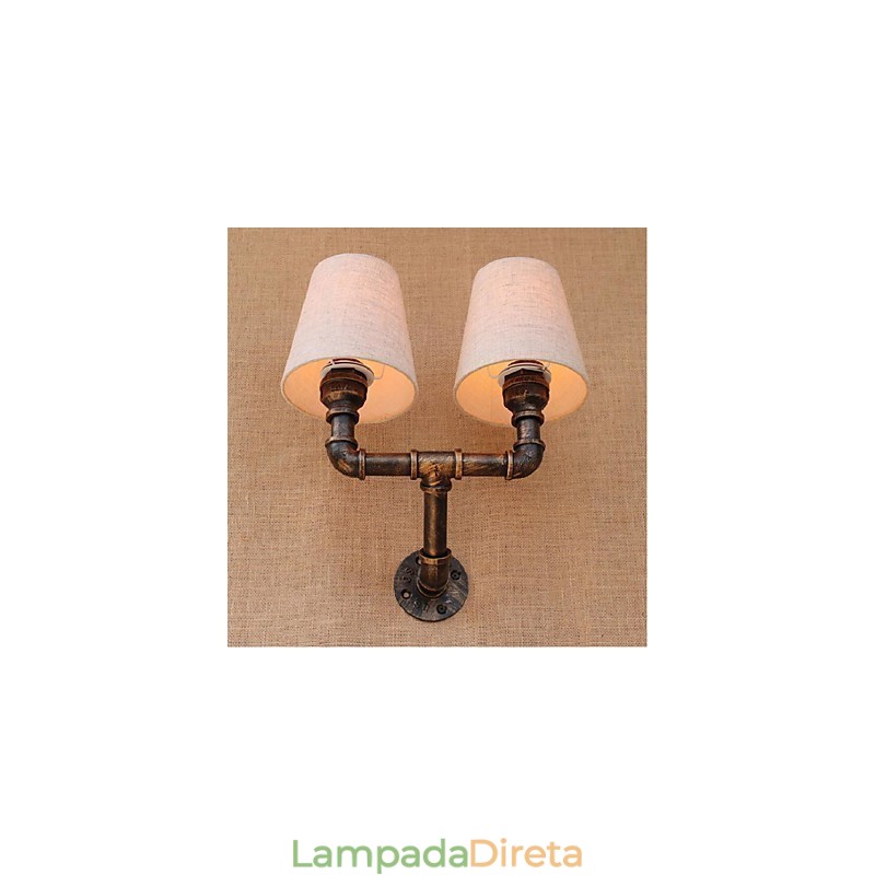 Luminária de parede rústica em latão para iluminação ambiente