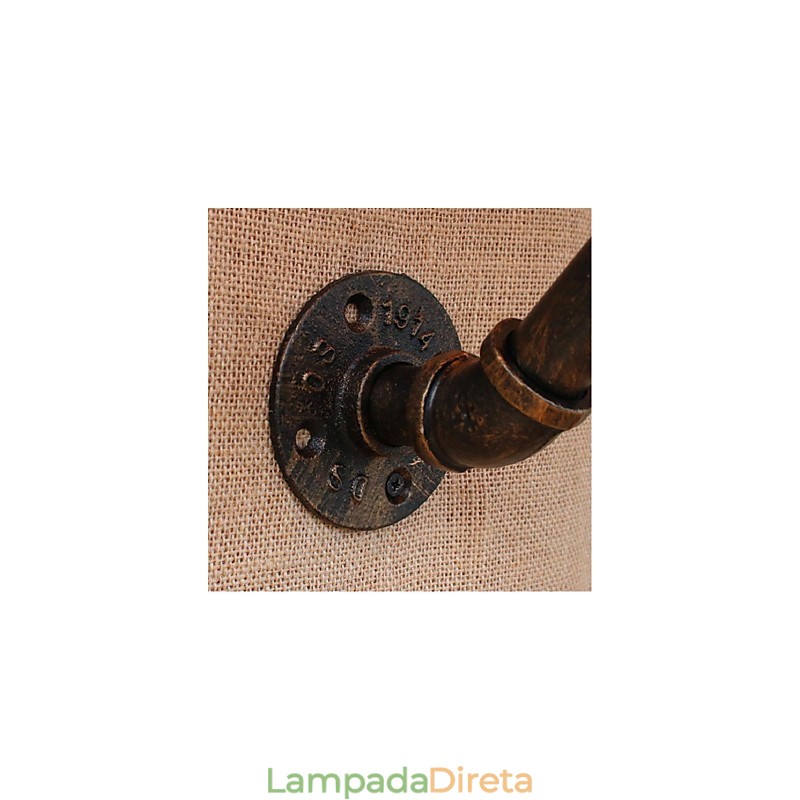 Luminária de parede rústica em latão para iluminação ambiente