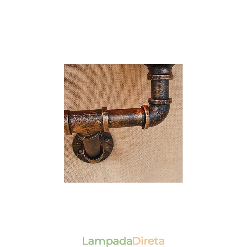 Luminária de parede rústica em latão para iluminação ambiente