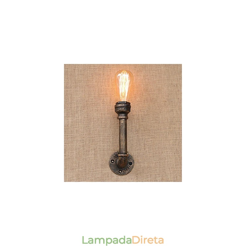 Nostalgia Simple Water Pipe Decorativo Pequeno Luminária de Parede Luz de Parede