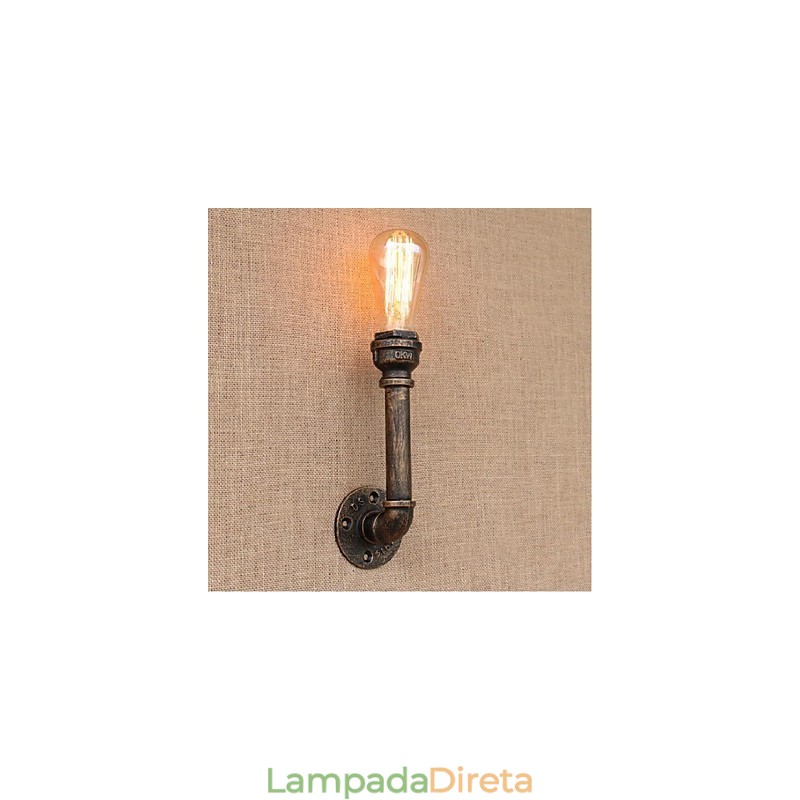 Nostalgia Simple Water Pipe Decorativo Pequeno Luminária de Parede Luz de Parede