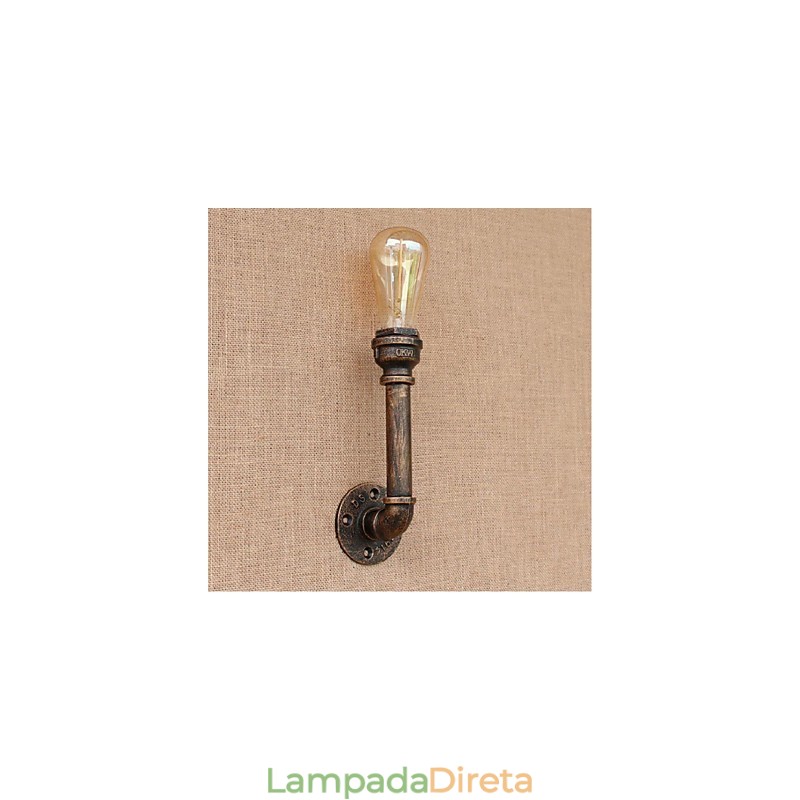 Nostalgia Simple Water Pipe Decorativo Pequeno Luminária de Parede Luz de Parede