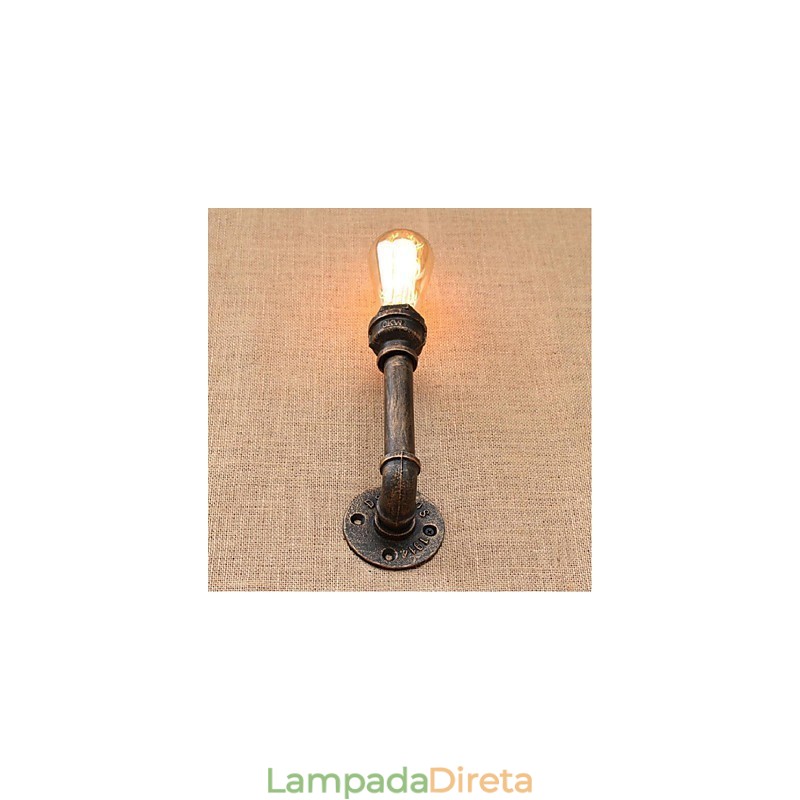 Nostalgia Simple Water Pipe Decorativo Pequeno Luminária de Parede Luz de Parede