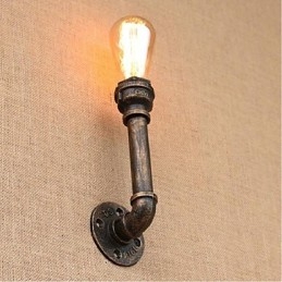 Nostalgia Simple Water Pipe Decorativo Pequeno Luminária de Parede Luz de Parede