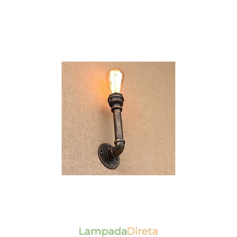 Nostalgia Simple Water Pipe Decorativo Pequeno Luminária de Parede Luz de Parede