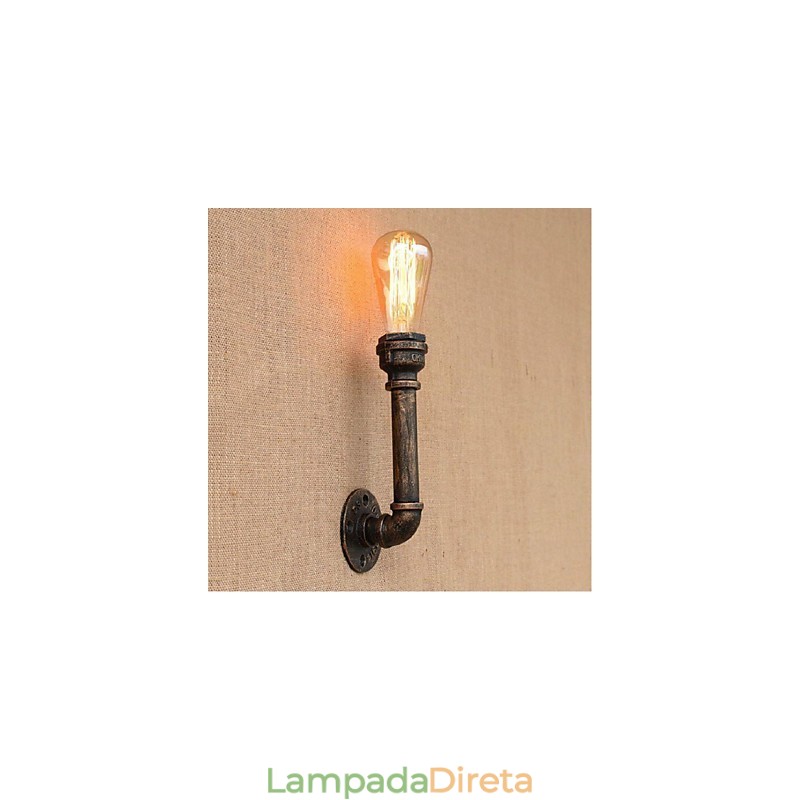 Nostalgia Simple Water Pipe Decorativo Pequeno Luminária de Parede Luz de Parede