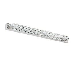 Lâmpada de espelho longa de alta qualidade, luzes de banheiro, metal e cristal, luz de parede