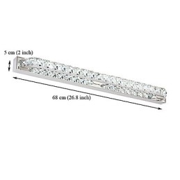 Lâmpada de espelho longa de alta qualidade, luzes de banheiro, metal e cristal, luz de parede