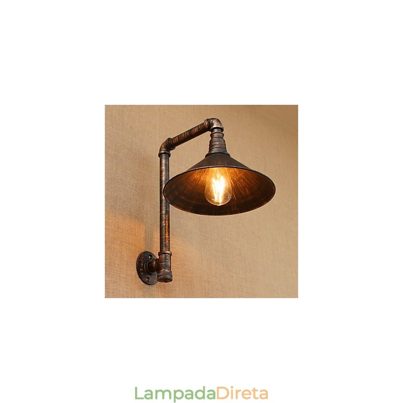 Luminária de parede rústica estilo country antique brass para iluminação ambiente