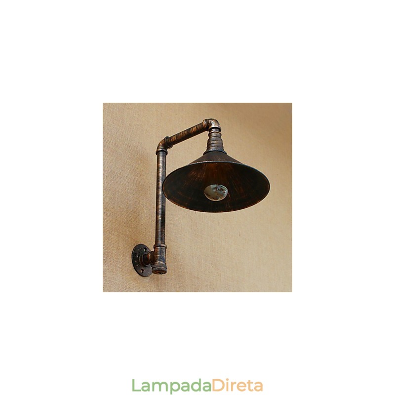 Luminária de parede rústica estilo country antique brass para iluminação ambiente