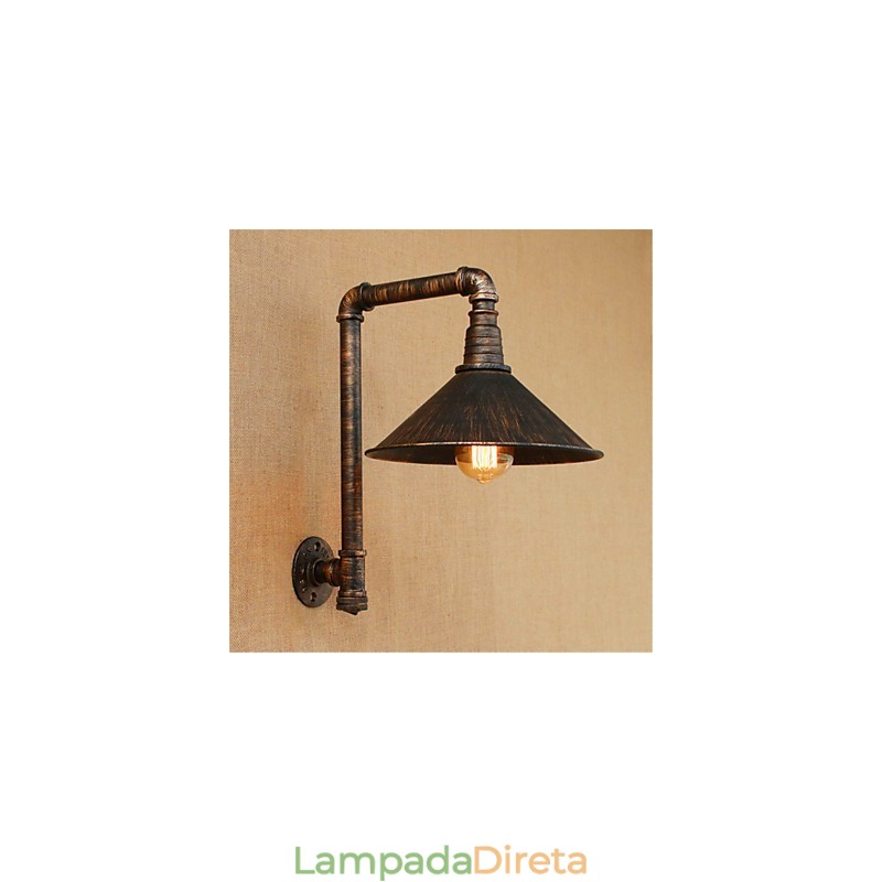 Luminária de parede rústica estilo country antique brass para iluminação ambiente