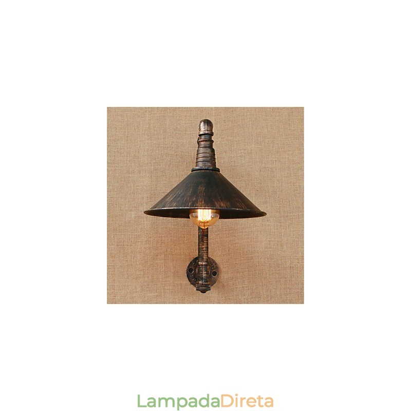 Luminária de parede rústica estilo country antique brass para iluminação ambiente