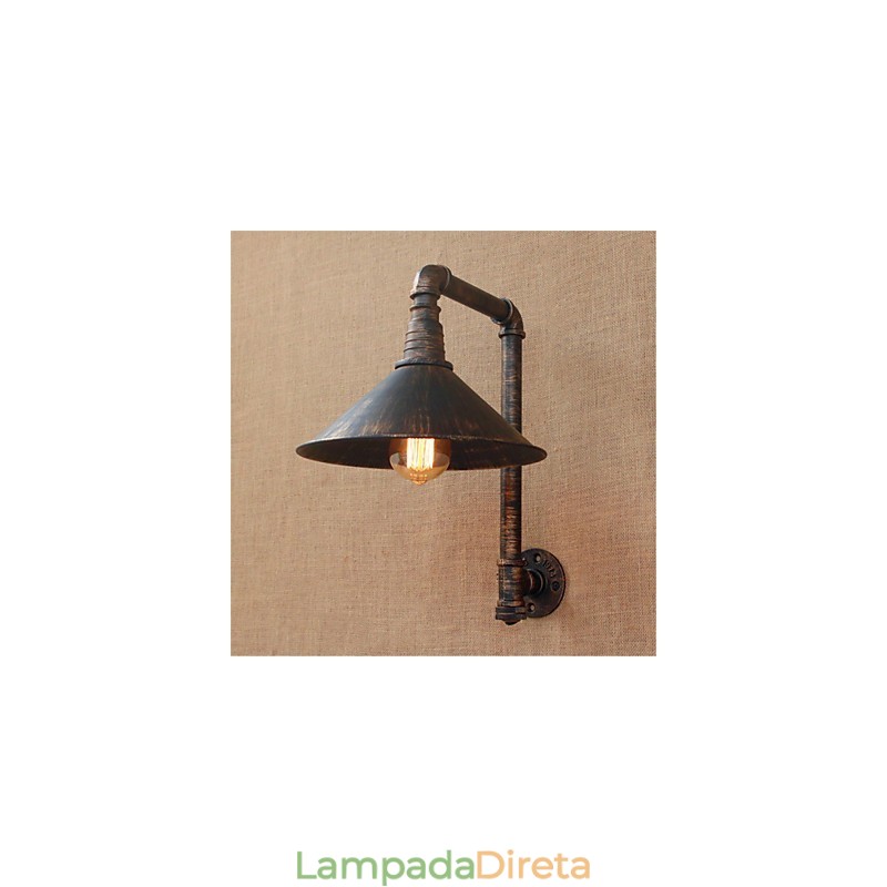 Luminária de parede rústica estilo country antique brass para iluminação ambiente