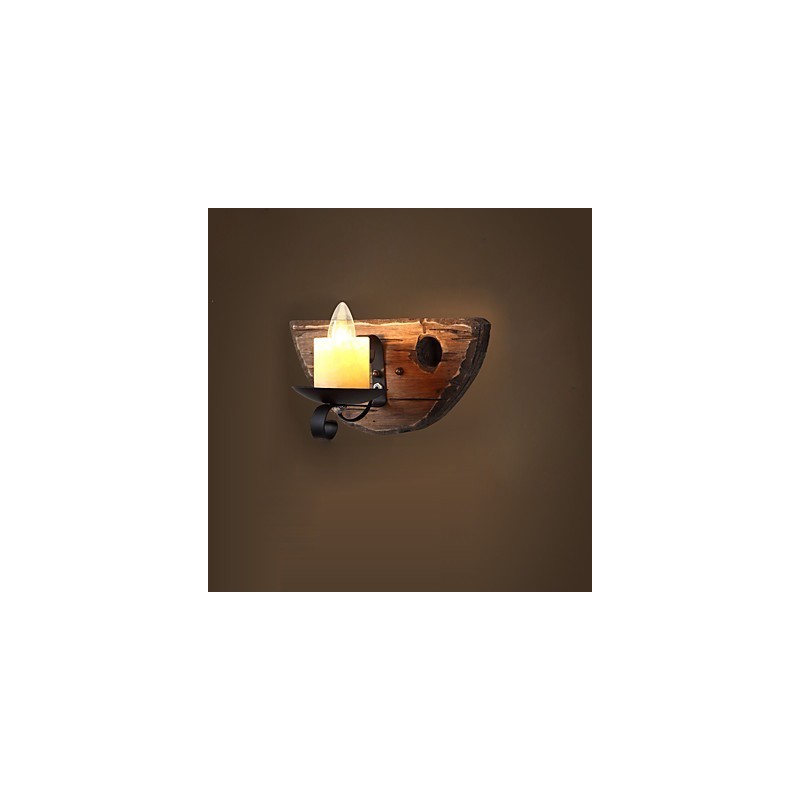 Pintura rústica de chalé para arandelas de parede com luz ambiente estilo mini