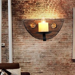 Pintura rústica de chalé para arandelas de parede com luz ambiente estilo mini