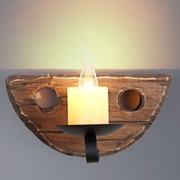 Pintura rústica de chalé para arandelas de parede com luz ambiente estilo mini