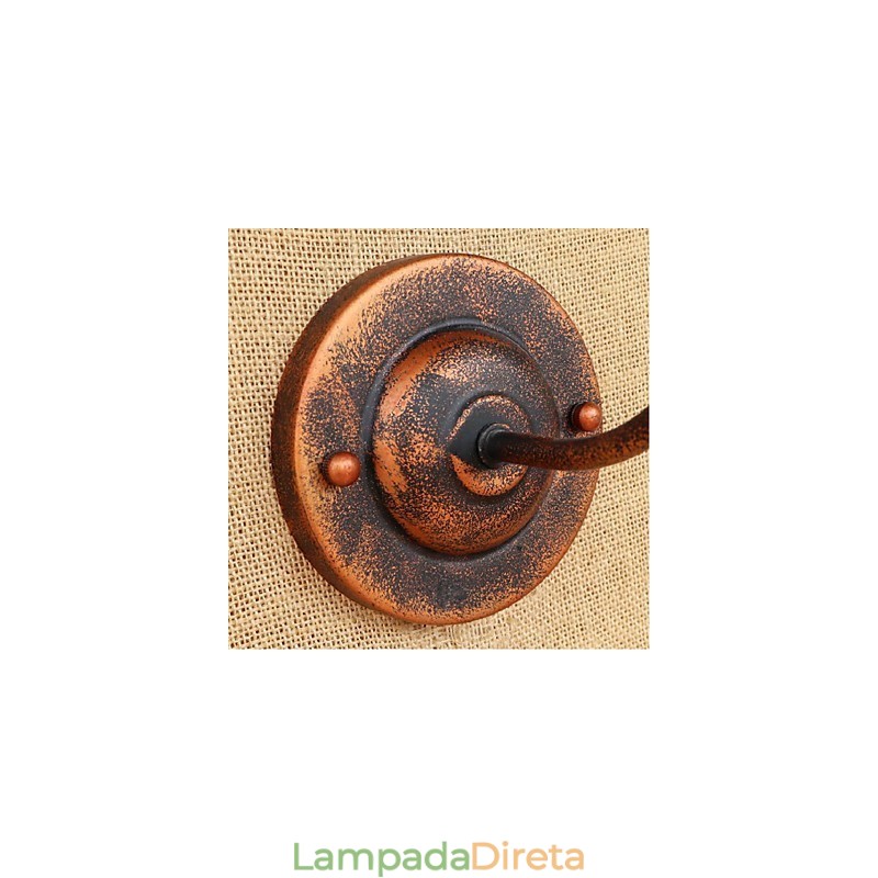 Luminária de parede americana, simples e retrô, criativa, cor ferrugem, arandela, luminária de parede