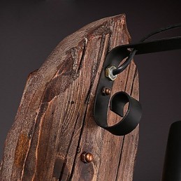 Luminária de parede de pintura de metal de madeira vintage retrô industrial de cabeça única para decoração de corredor de hotel em casa