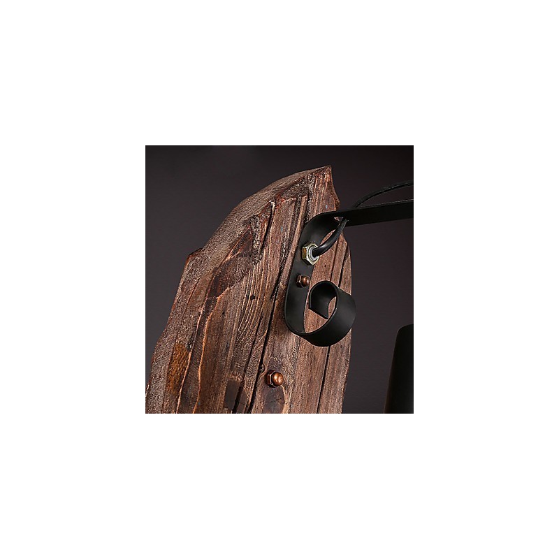 Luminária de parede de pintura de metal de madeira vintage retrô industrial de cabeça única para decoração de corredor de hotel em casa