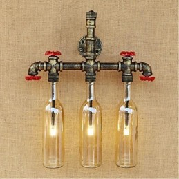 Interruptor de vento industrial retrô Garrafa de água Lâmpada de parede Luz de parede Âmbar