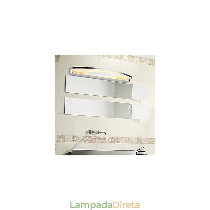 Iluminação de banheiro super longa e moderna, luminária de parede de metal contemporânea
