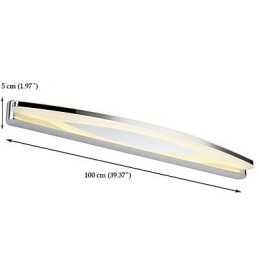 Iluminação de banheiro super longa e moderna, luminária de parede de metal contemporânea