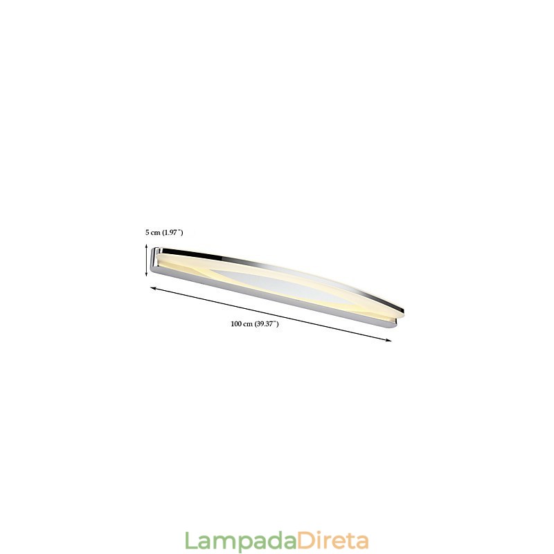 Iluminação de banheiro super longa e moderna, luminária de parede de metal contemporânea