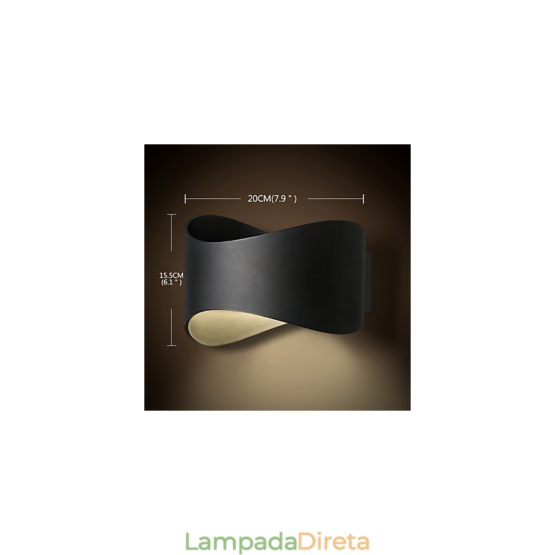 Acabamento em óxido preto contemporâneo moderno para arandelas de parede estilo mini com luz ambiente