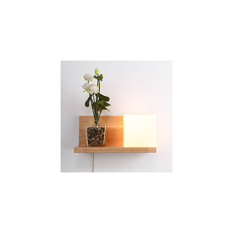 Apliques de parede de madeira Max Country Style com interruptor