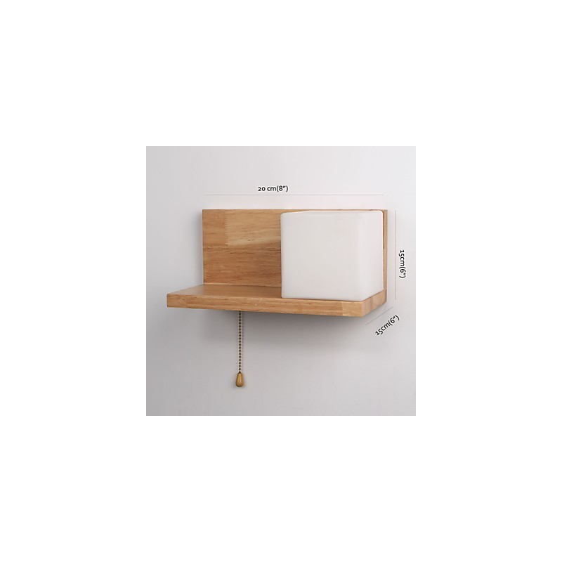 Apliques de parede de madeira Max Country Style com interruptor