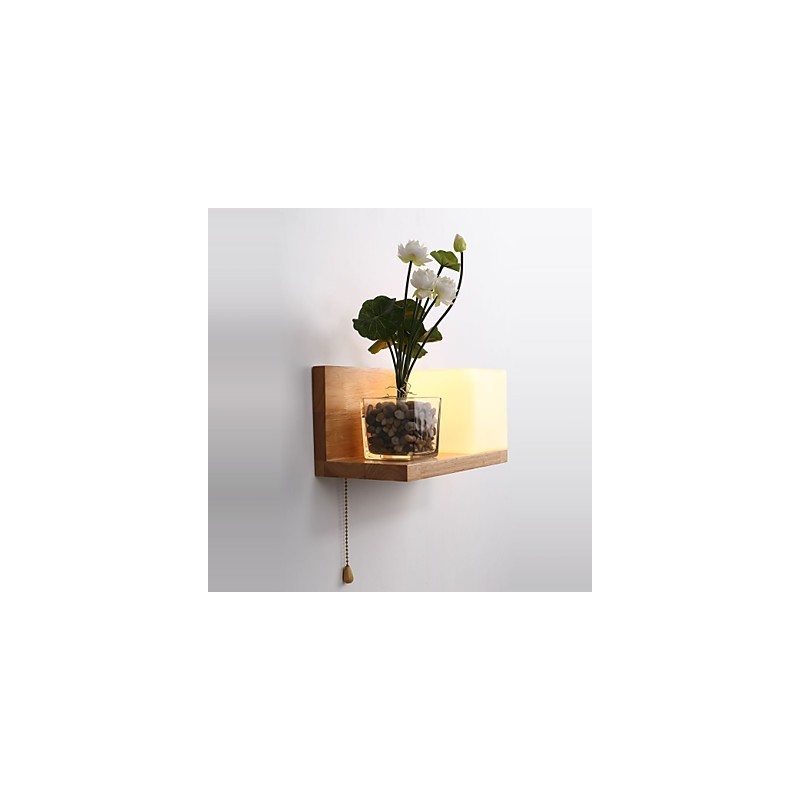 Apliques de parede de madeira Max Country Style com interruptor