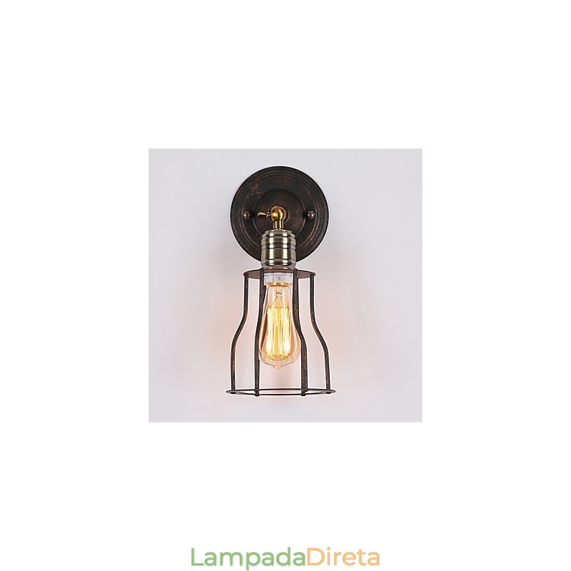 Luminárias de parede de metal estilo industrial retrô para restaurante, café, mini arandelas de parede