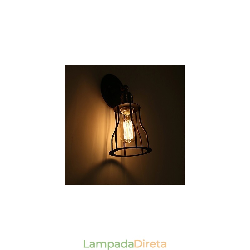 Luminárias de parede de metal estilo industrial retrô para restaurante, café, mini arandelas de parede
