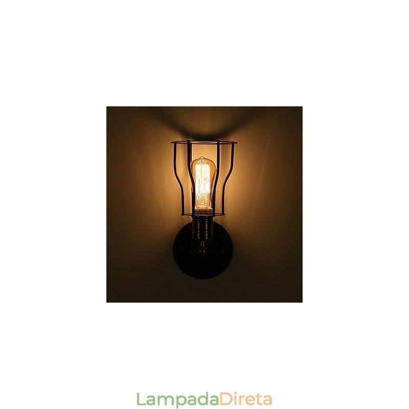 Luminárias de parede de metal estilo industrial retrô para restaurante, café, mini arandelas de parede