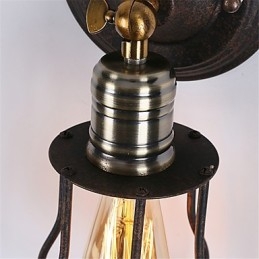 Luminárias de parede de metal estilo industrial retrô para restaurante, café, mini arandelas de parede