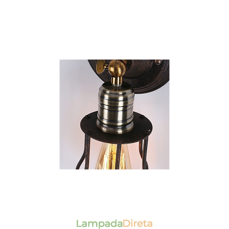 Luminárias de parede de metal estilo industrial retrô para restaurante, café, mini arandelas de parede