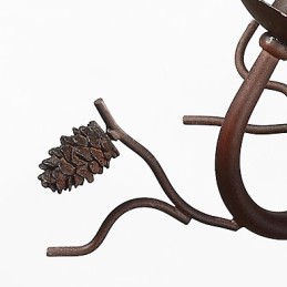 Luminária de parede vintage de metal com pássaro de resina e pinha da América do Norte, adequada para sala de estar, sala de jantar, luminária de parede