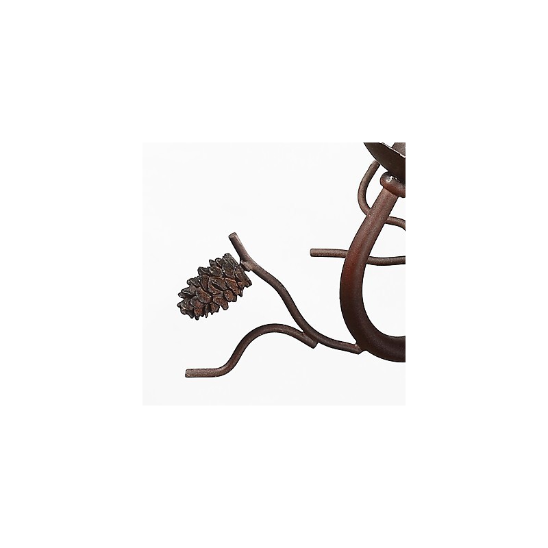 Luminária de parede vintage de metal com pássaro de resina e pinha da América do Norte, adequada para sala de estar, sala de jantar, luminária de parede