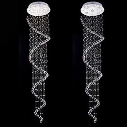 Lustre de cristal pendente, iluminação, 5 luzes, prata, canpoy, transparente, k9, cristal, hélice, teto, lâmpadas