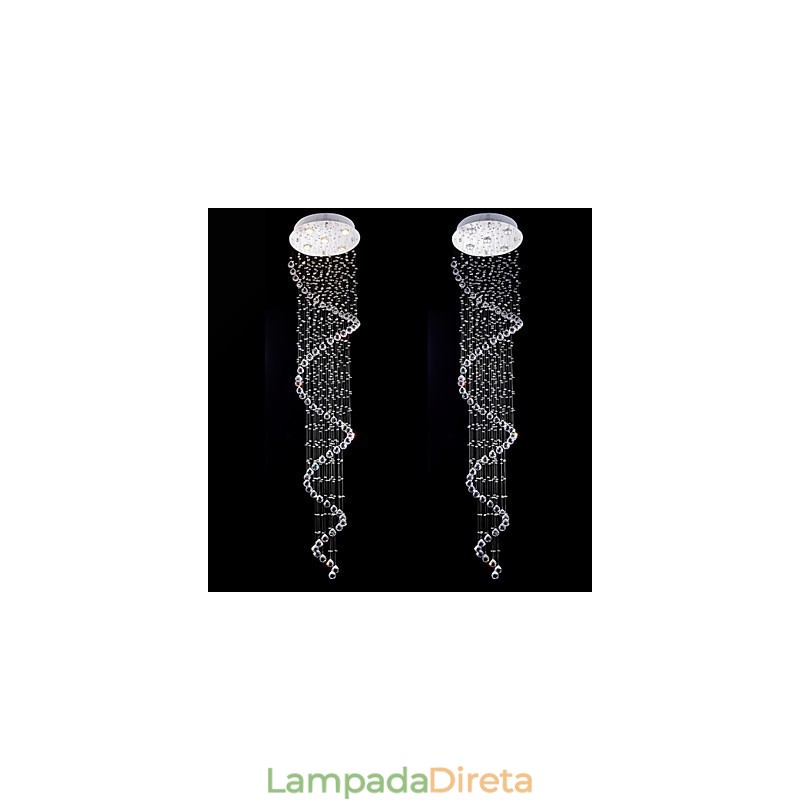 Lustre de cristal pendente, iluminação, 5 luzes, prata, canpoy, transparente, k9, cristal, hélice, teto, lâmpadas