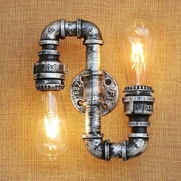 Pintura retrô country para apliques de parede com luz ambiente e braço oscilante