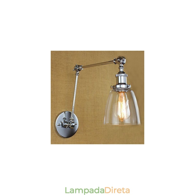 Lodge rústico Country Retro galvanizado com recurso para braço ajustável em altura e ângulo, proteção ocular