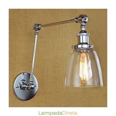 Lodge rústico Country Retro galvanizado com recurso para braço ajustável em altura e ângulo, proteção ocular Lodge rústico Country Retro galvanizado com recurso para braço ajustável em altura e ângulo, proteção ocular
