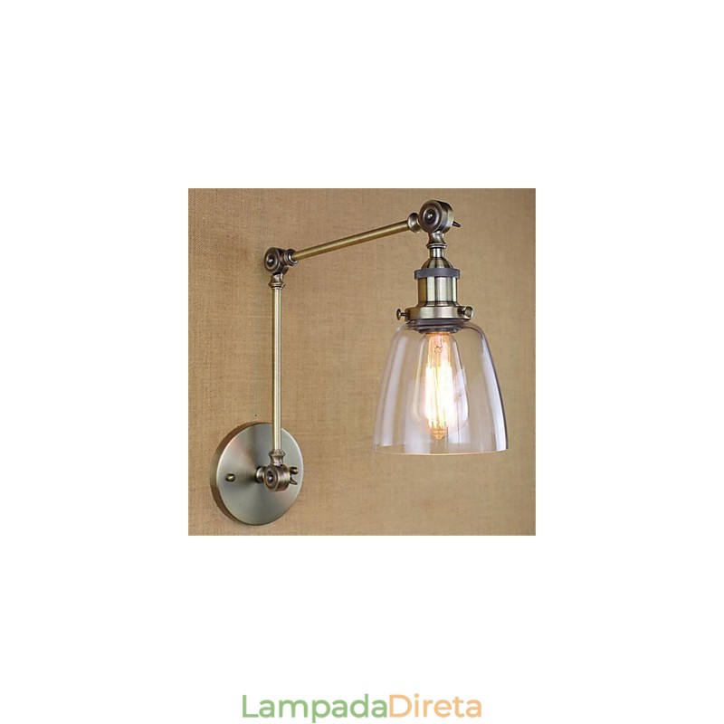 Lodge rústico Country Retro galvanizado com recurso para braço ajustável em altura e ângulo, proteção ocular
