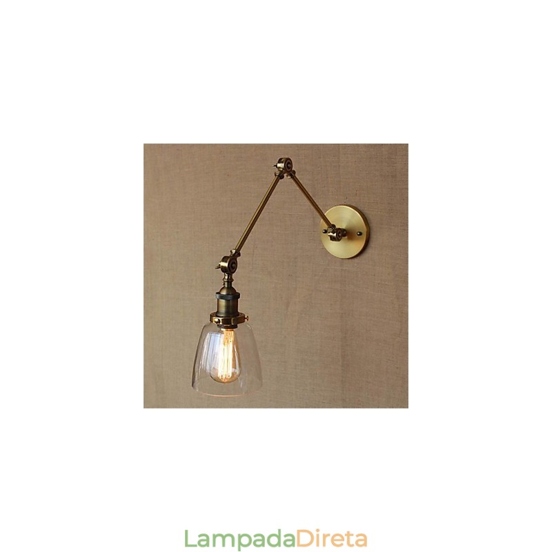 Lodge rústico Country Retro galvanizado com recurso para braço ajustável em altura e ângulo, proteção ocular
