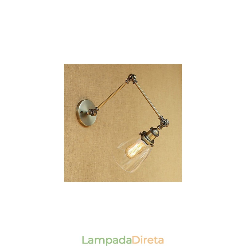 Lodge rústico Country Retro galvanizado com recurso para braço ajustável em altura e ângulo, proteção ocular