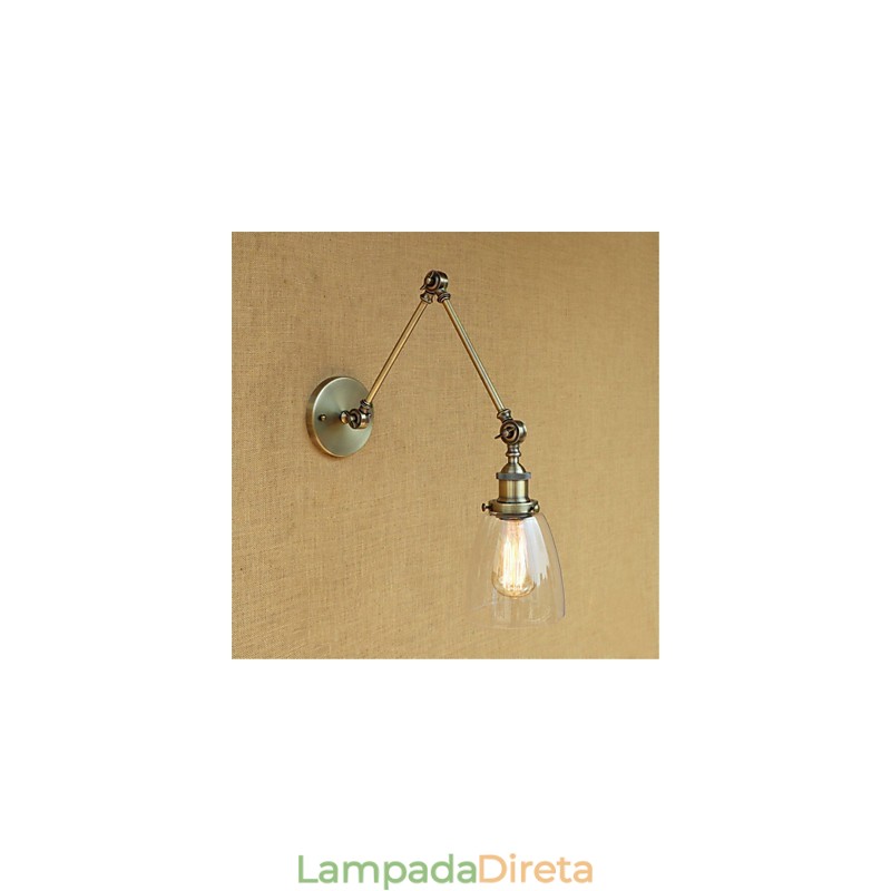 Lodge rústico Country Retro galvanizado com recurso para braço ajustável em altura e ângulo, proteção ocular