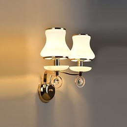 Recurso eletrogalvanizado contemporâneo moderno para arandelas de parede de luz ambiente de cristal