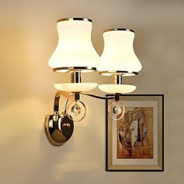 Recurso eletrogalvanizado contemporâneo moderno para arandelas de parede de luz ambiente de cristal