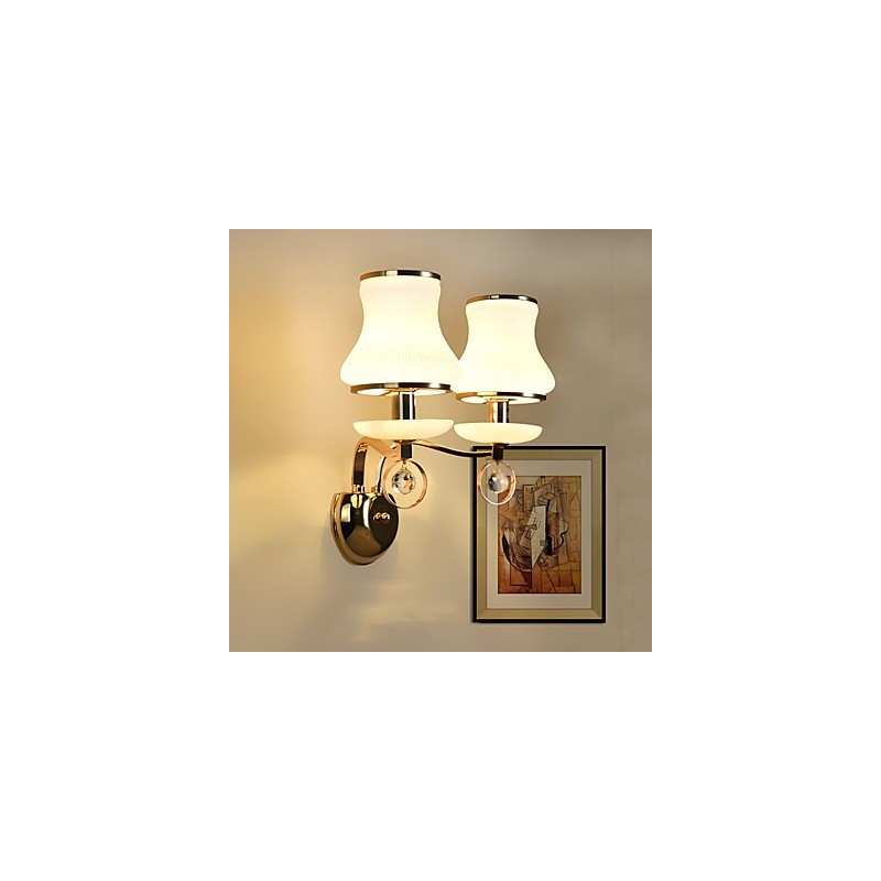 Recurso eletrogalvanizado contemporâneo moderno para arandelas de parede de luz ambiente de cristal
